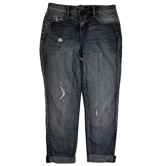 Laurie Felt Denim - Laurie Felt Classic Weekender  Cuffed Hem Distressed Denim Jeans Size 2 NWT
